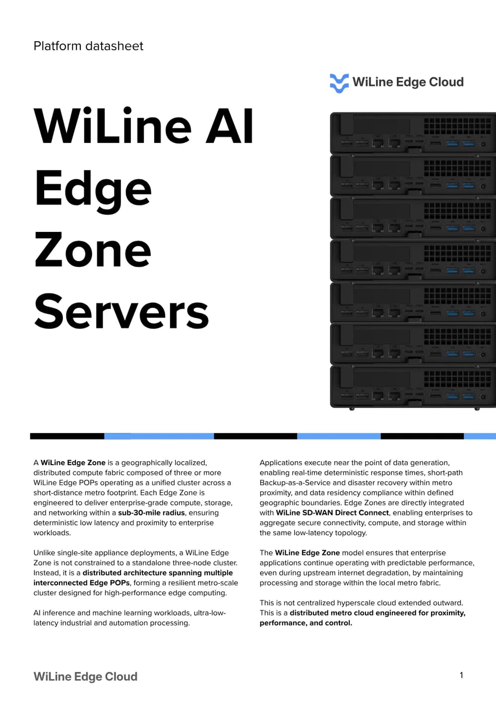 Cover of the WiLine AI Edge Zone Servers datasheet
