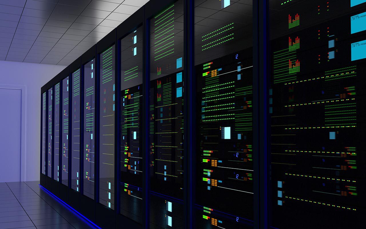 a server room running several servers.